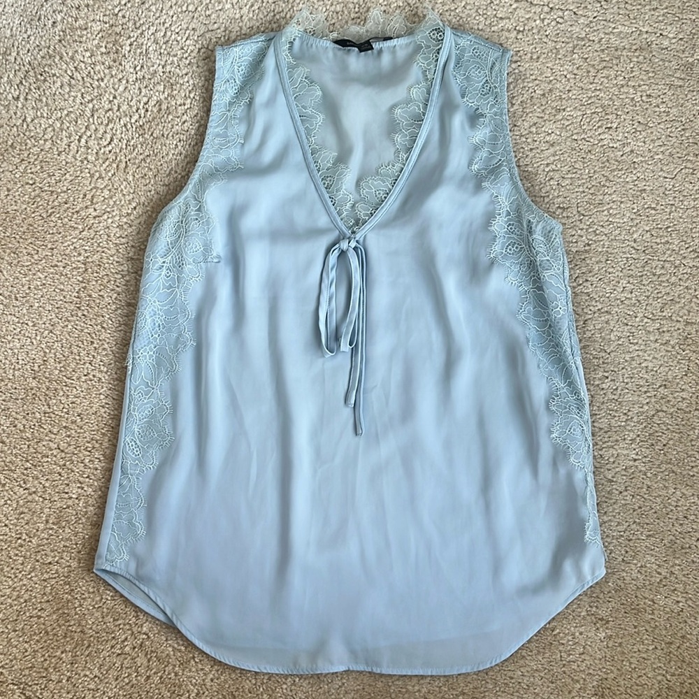 Banana Republic Lace Detail Tank Top in Light Blue Women’s Size XS